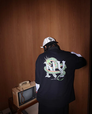 Oversized t shirt dragon NY black