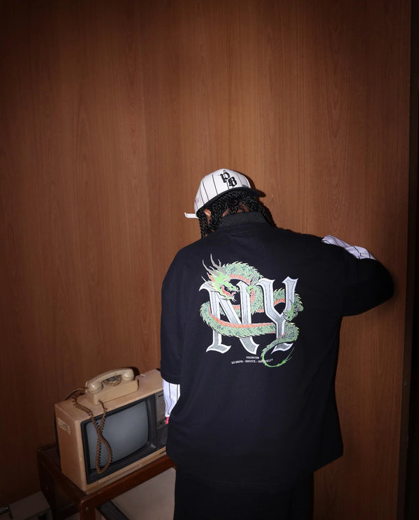 Oversized t shirt dragon NY black