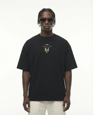 Oversized T Shirt New York Monogram Black