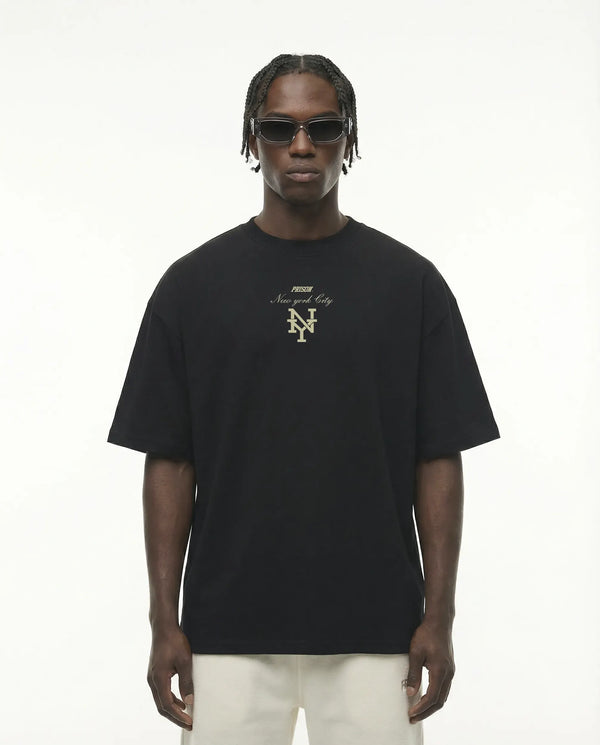 Oversized T Shirt New York Monogram Black