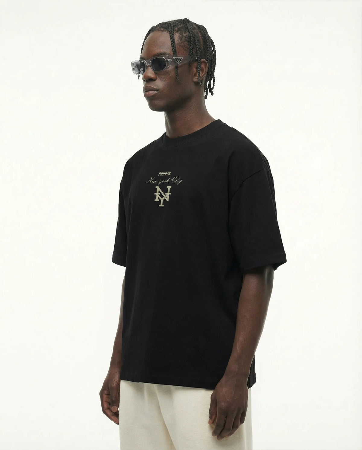Oversized T Shirt New York Monogram Black