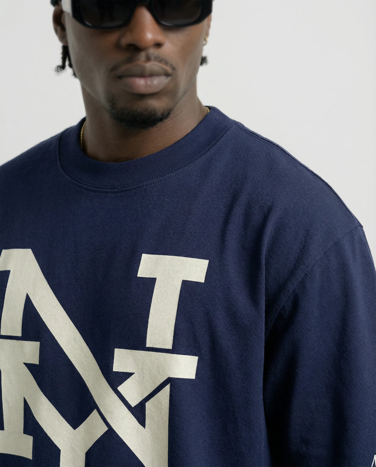 Oversized T Shirt NY Monogram Navy