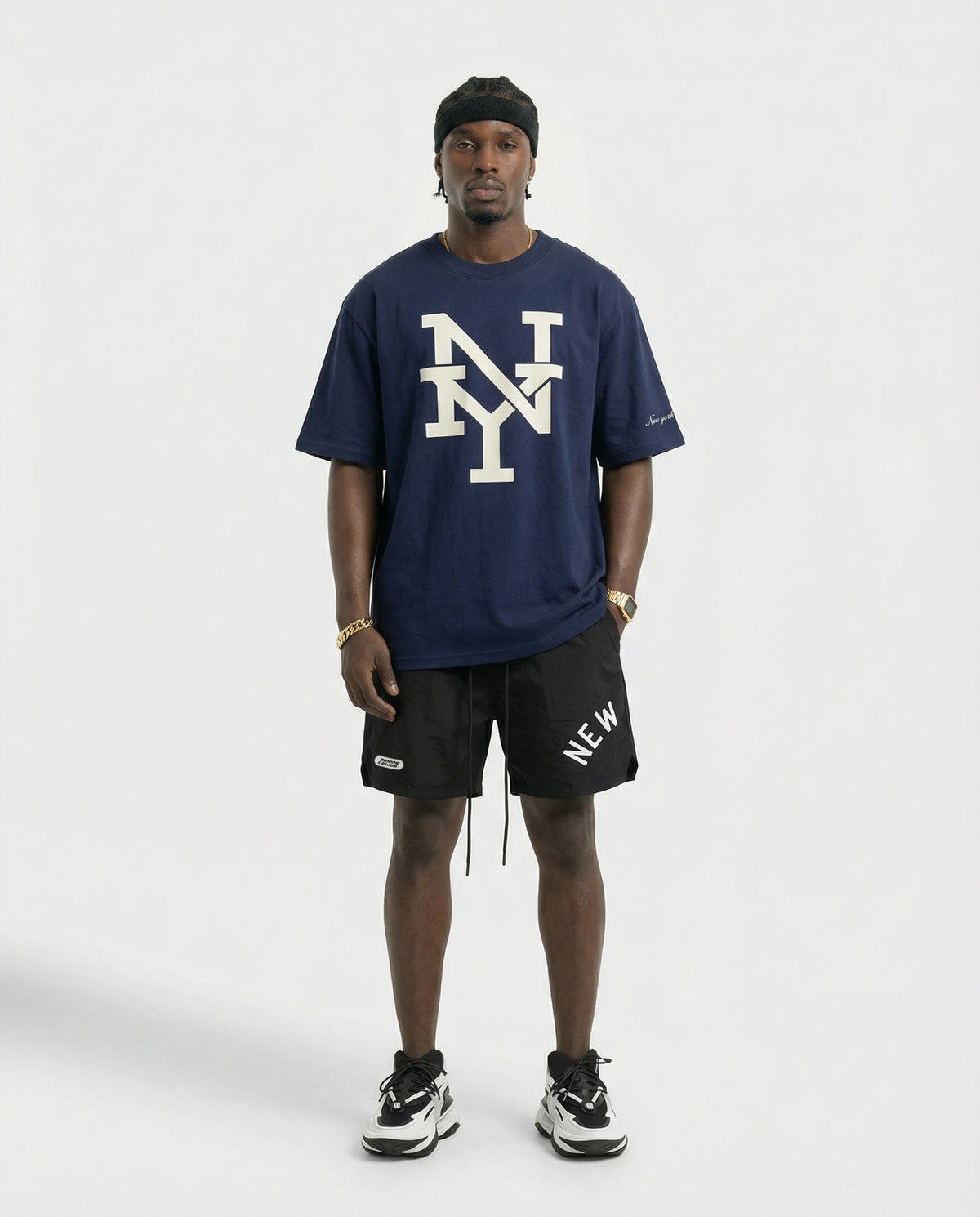 Oversized T Shirt NY Monogram Navy