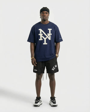 Oversized T Shirt NY Monogram Navy