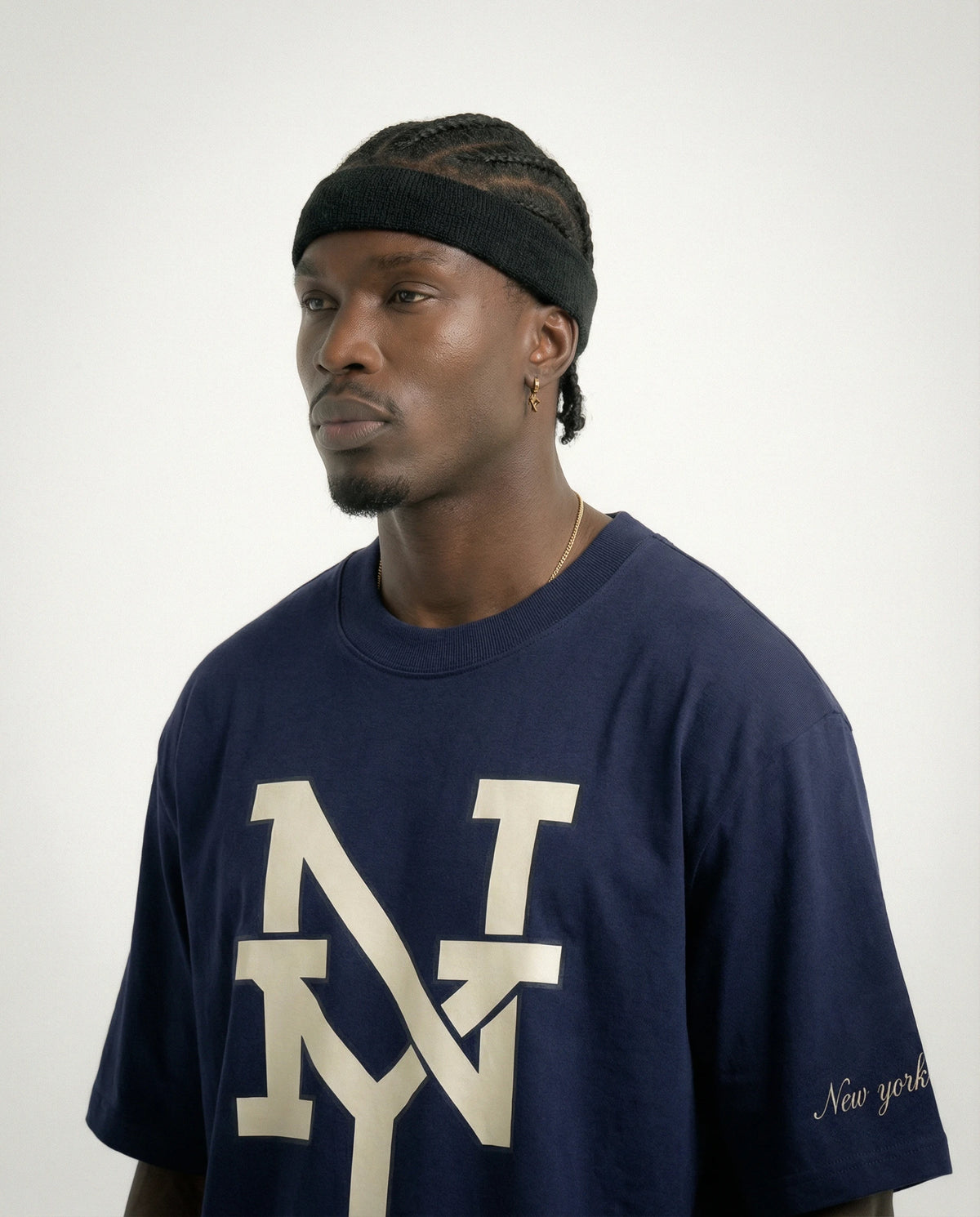 Oversized T Shirt NY Monogram Navy