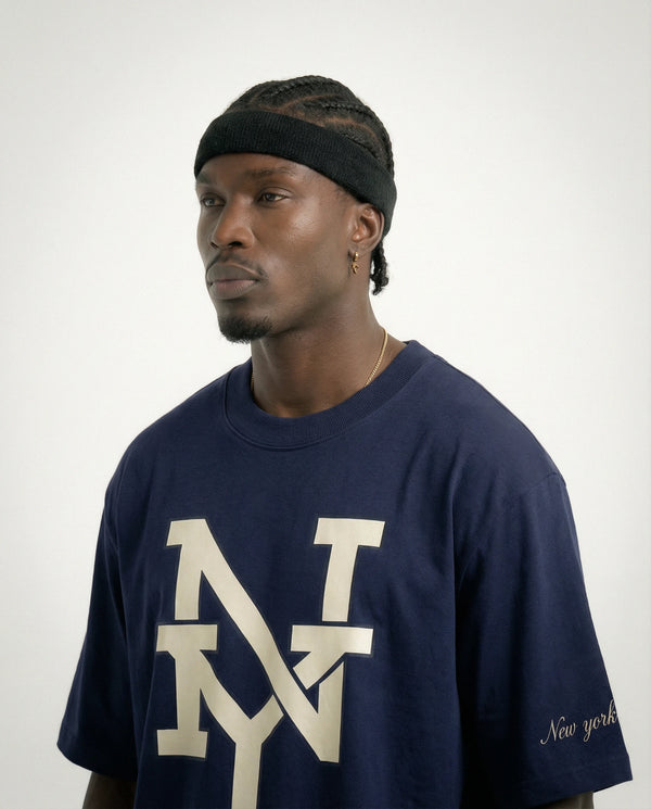 Oversized T Shirt NY Monogram Navy