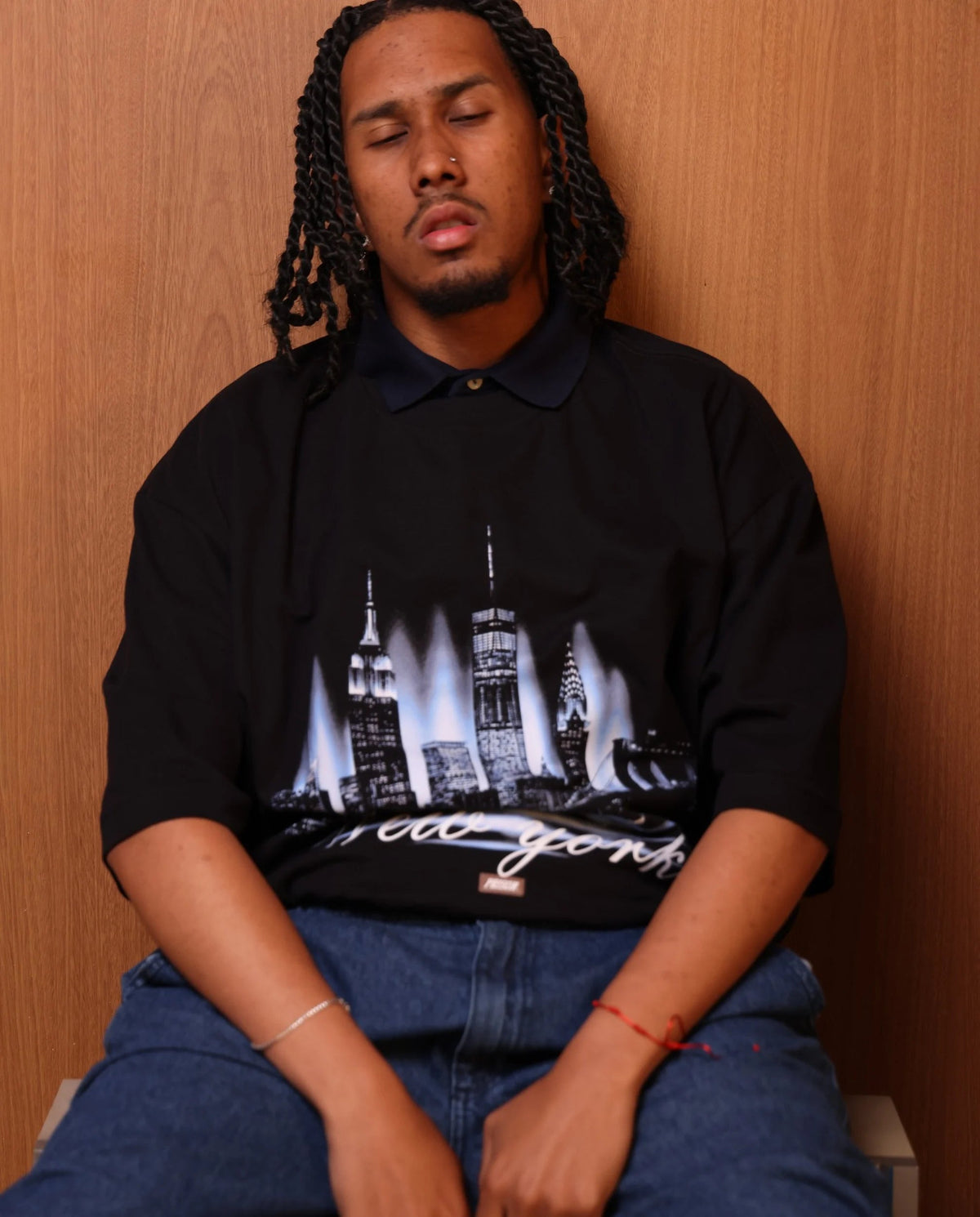 Oversized T Shirt New York Skyline Black