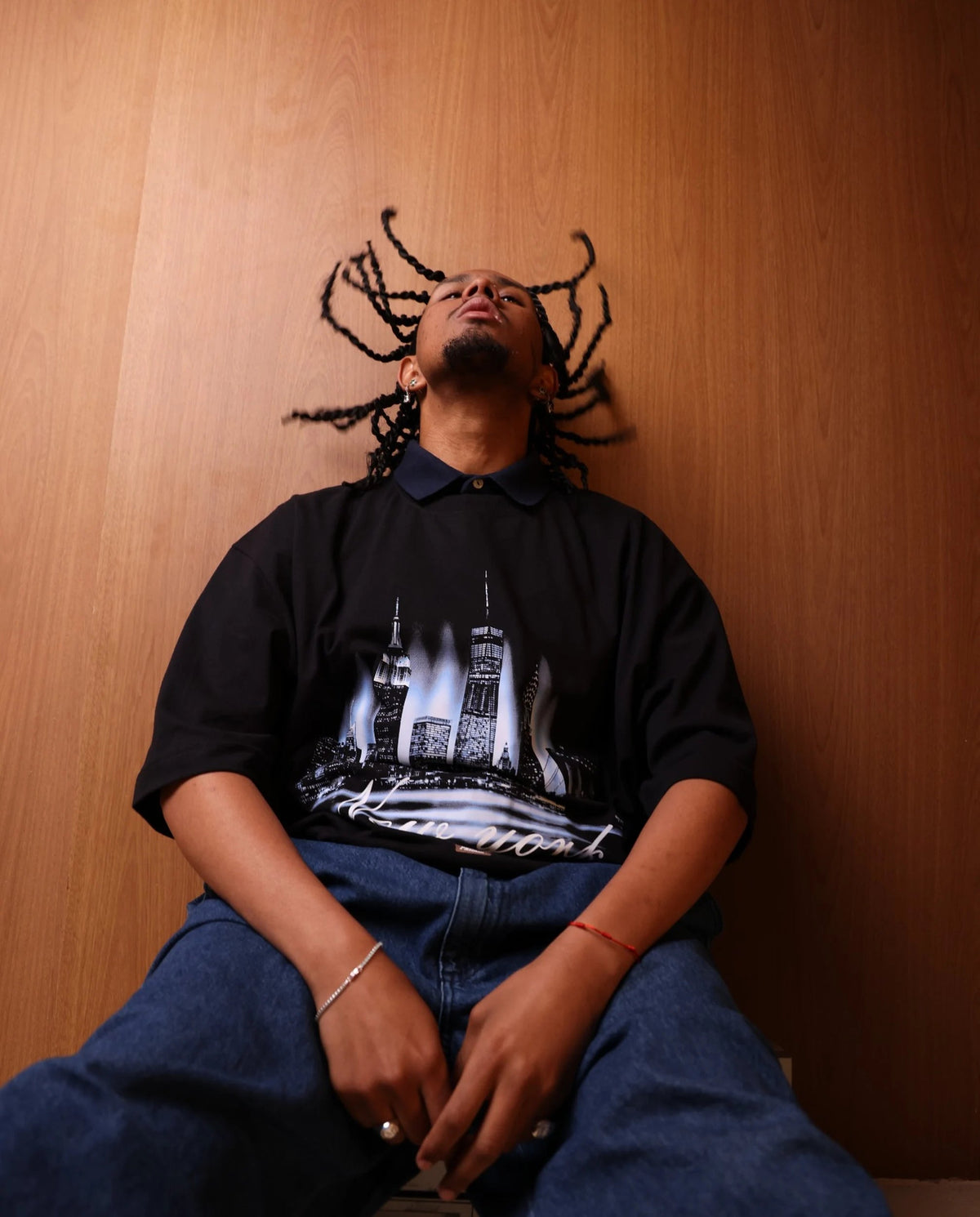 Oversized T Shirt New York Skyline Black