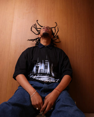 Oversized T Shirt New York Skyline Black