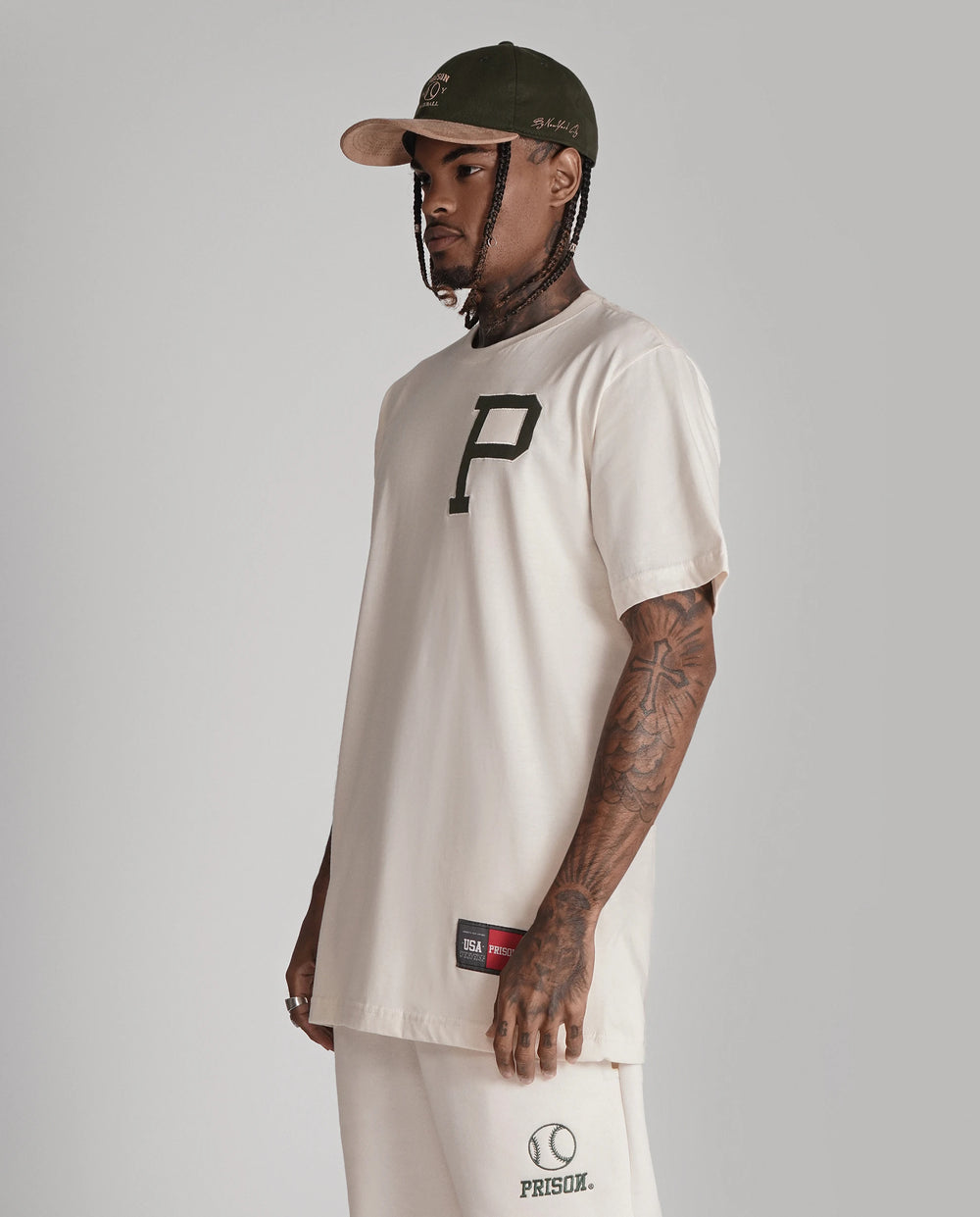 Prison Initial P Tee Off-White