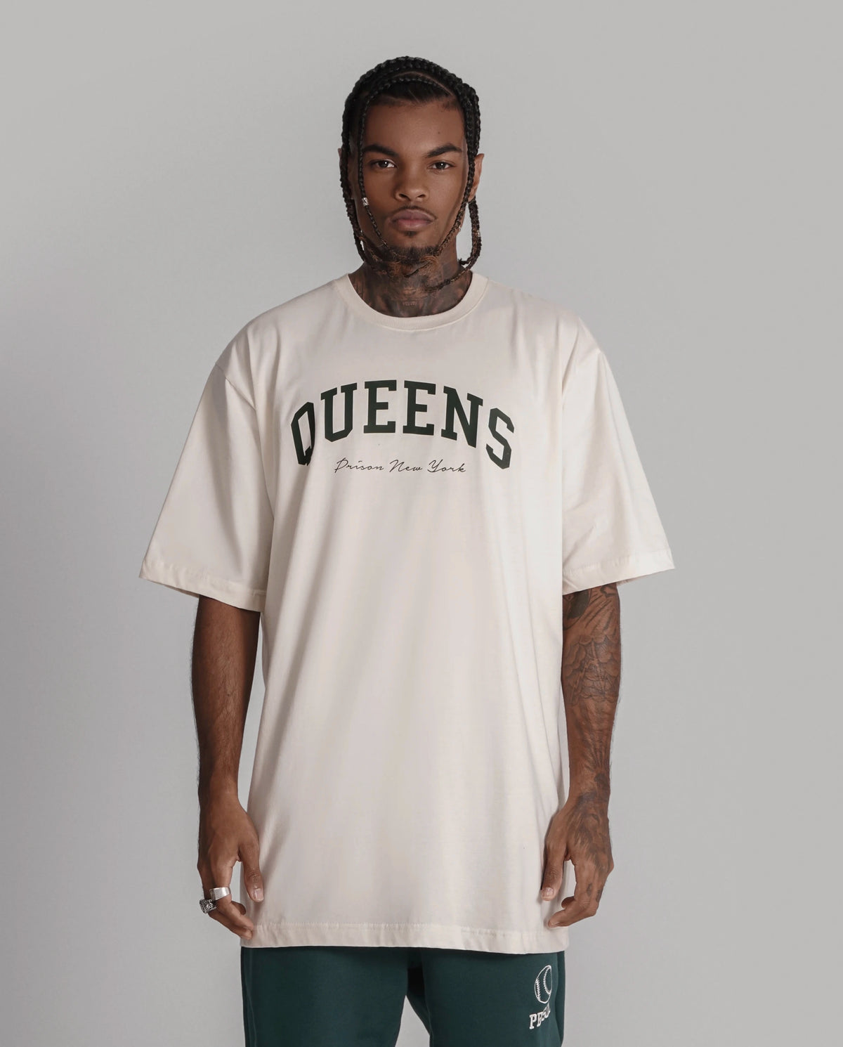 oversized tee Queens Varsity off white