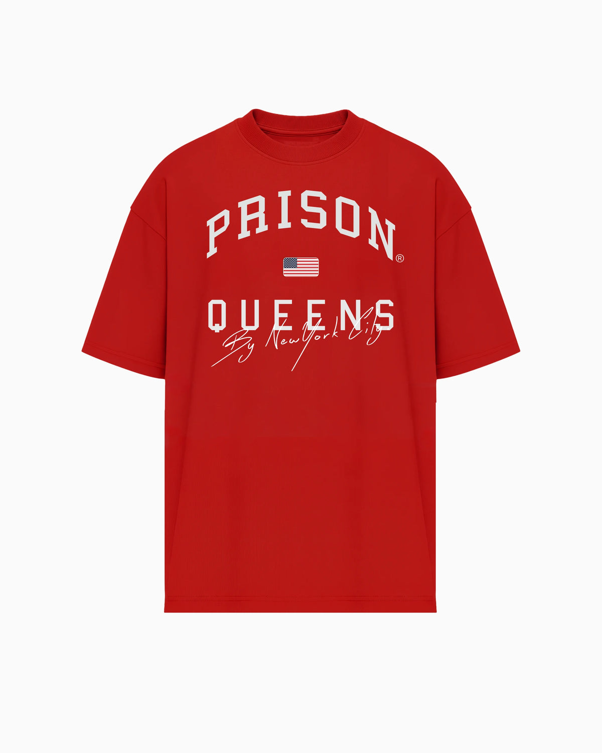 Oversized queens nyc tshirt red
