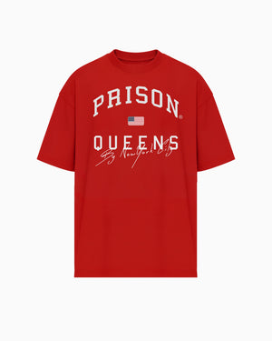 Oversized queens nyc tshirt red