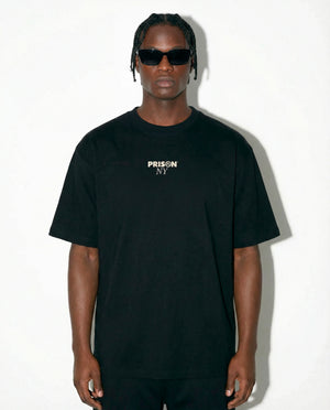 Oversized T Shirt | Prison NY Minimal Logo Black