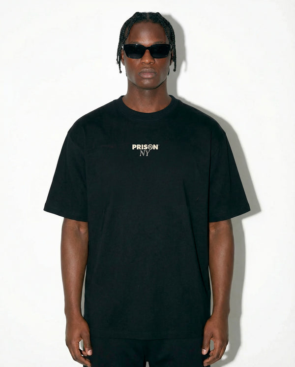 Oversized T Shirt | Prison NY Minimal Logo Black