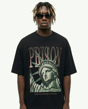 statue of liberty symbols tshirt black