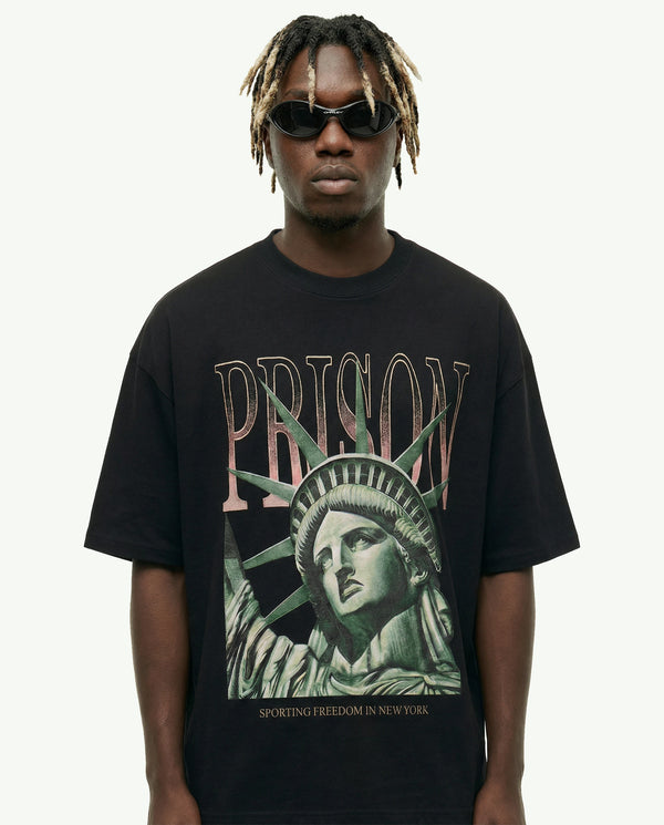 statue of liberty symbols tshirt black