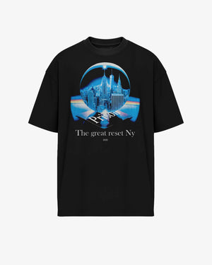 Oversized T Shirt Great Reset NY Black