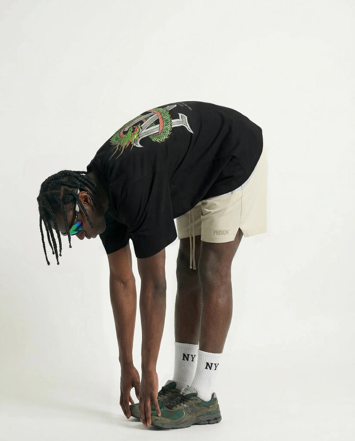 Oversized t shirt dragon NY black