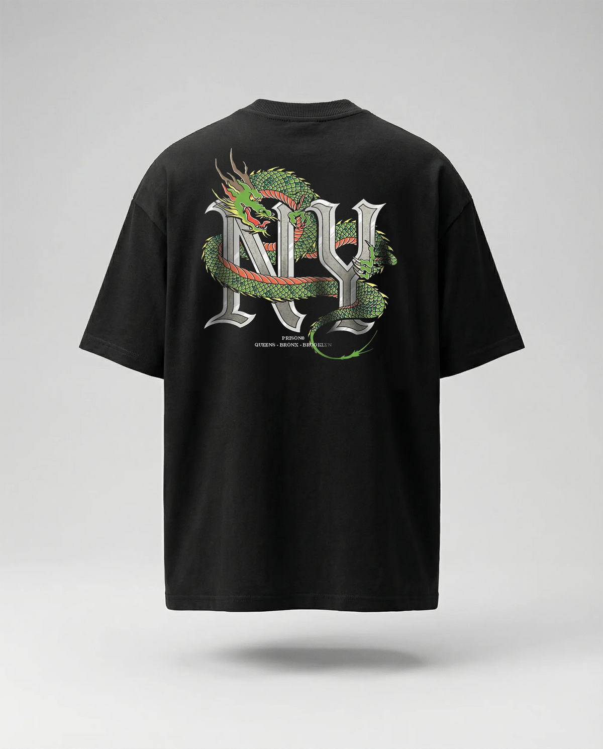 Oversized t shirt dragon NY black