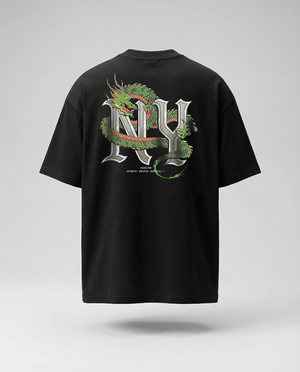 Oversized t shirt dragon NY black