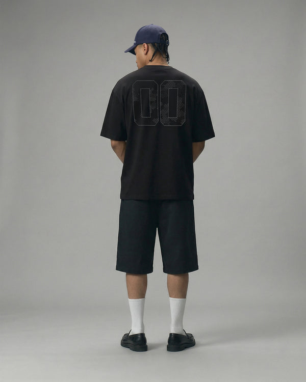 Oversized T Shirt Football 00 Black
