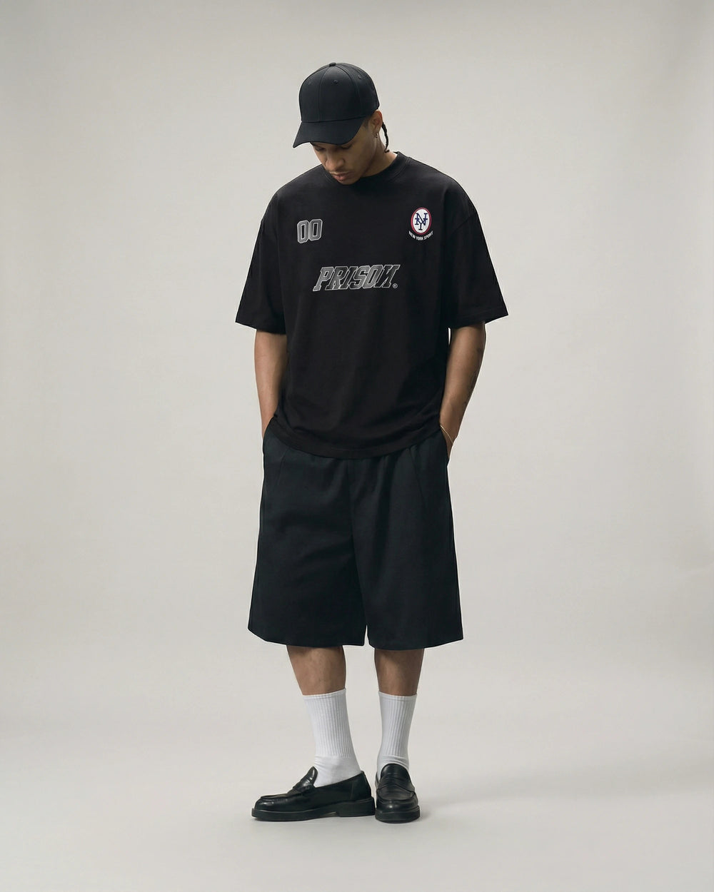 Oversized T Shirt Football 00 Black