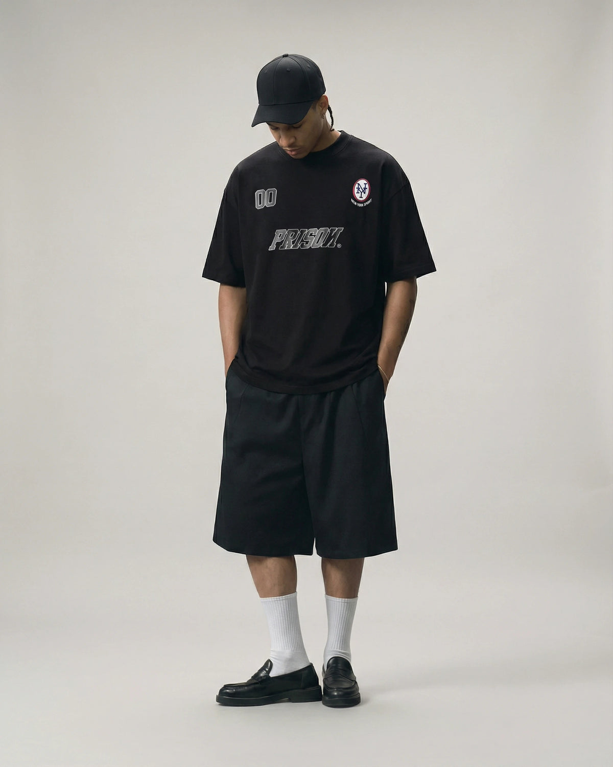 Oversized T Shirt Football 00 Black