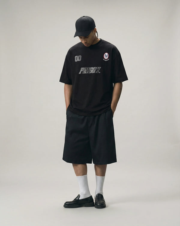 Oversized T Shirt Football 00 Black