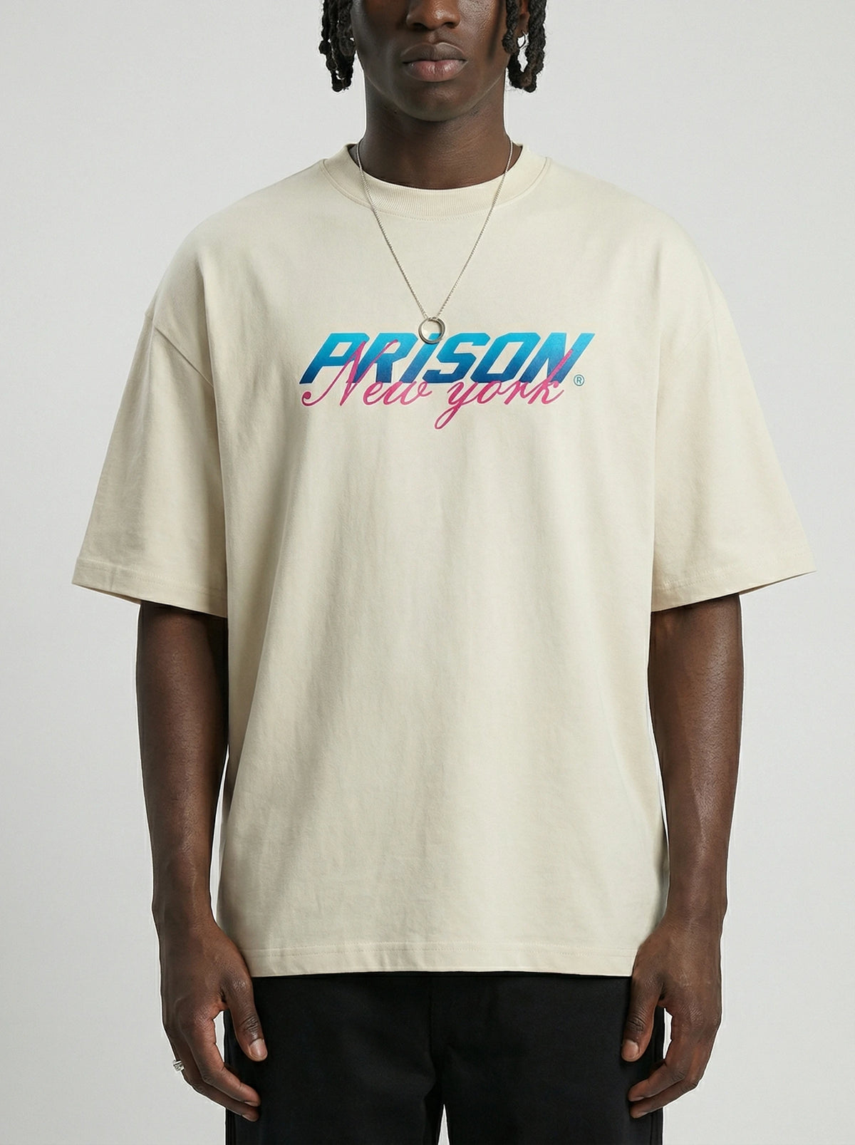 Oversized T Shirt Prison New York Logo
