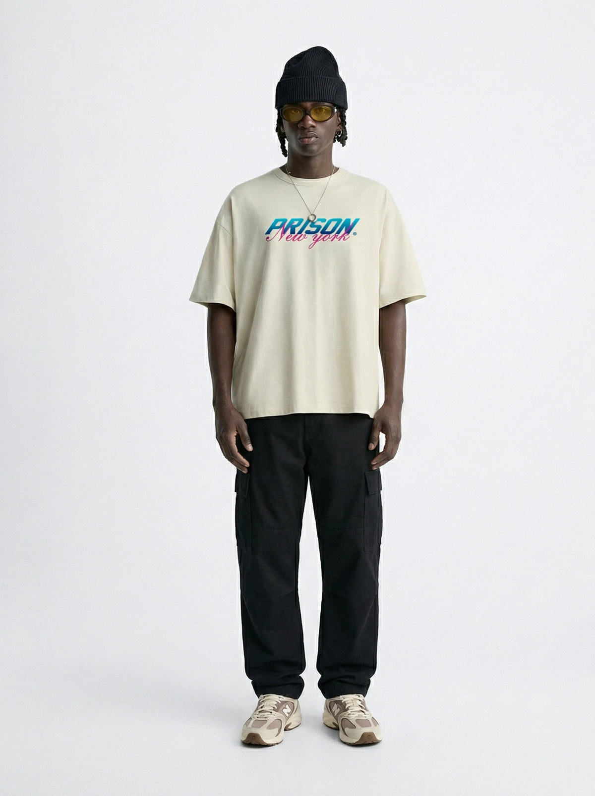 Oversized T Shirt Prison New York Logo