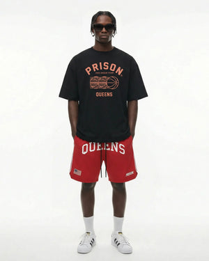 Oversized T Shirt Queens Baseball Black