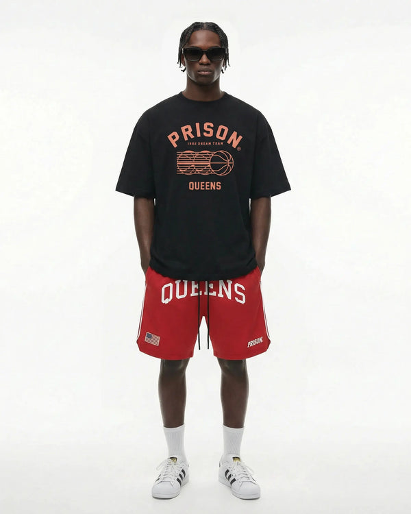 Oversized T Shirt Queens Baseball Black